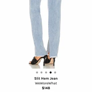 Weworewhat High Rise Slit Hem Denim Light Wash Blue Jeans 25 thumbnail 3
