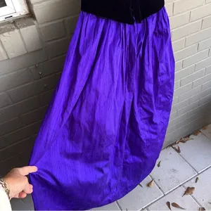 Vintage 80s Jessica McClintock 100% Silk with Black Velvet Bodice Ball Gown 10 thumbnail 5