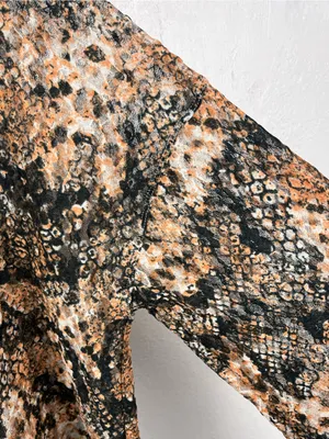 FREE PEOPLE Out For The Night Faux Snakeskin Print Sheer Top Size Large Boho thumbnail 9