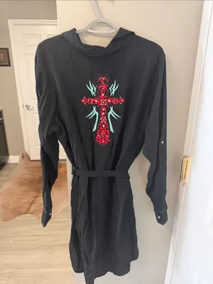 Rare Rock 47 by Wrangler Button Front Western Dress, black XL thumbnail 5