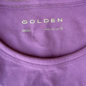 Aritzia Golden collection pink slim fit mauve athletic workout top sz S #sporty #girly thumbnail 5