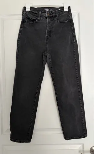 Old Navy Black Jeans High Rise Straight thumbnail 1