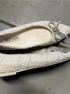 Steve Madden Elina Crystal Bow Pointed Toe Ballet Flat Size 8 thumbnail 3