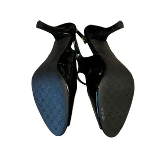 Franco Sarto Womens 9.5M Black Peep Toe Stiletto High Heels Faux Leather Shoes‎ thumbnail 5