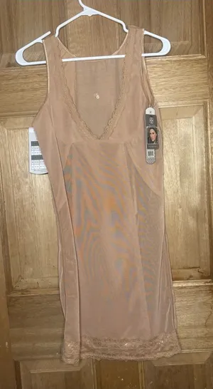 Daisy Fuentes Nude Lace-Trim Slip Dress size XL thumbnail 1