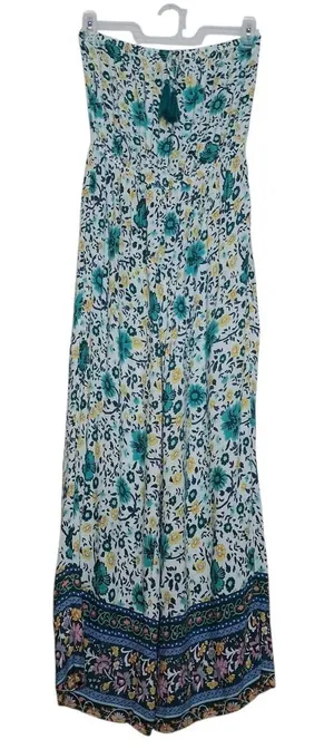 GiGio Strapless Wide Leg Jumpsuit Floral Pockets Size MEDIUM thumbnail 1