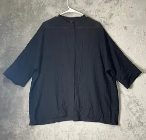 COS Seersucker Boxy Minimalist Half Sleeve Button Up Top Size Small Casual thumbnail 1