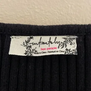 Free People Initimately Black Tank Cami Intimately Ribbed Knit Top Size large thumbnail 2
