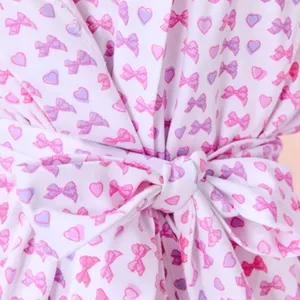 NWT Loveshackfancy × Roller Rabbit Disco Bow Blake Robe Limited Edition Sz M/L thumbnail 7