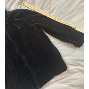 Real Clothes Women Black Velour Quilted Zip Up Hoodie Sweatshirt Size Large thumbnail 10