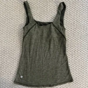Lululemon Athletica Womens Tank Bulit In Bra Size 4 Like New Heather Green thumbnail 2