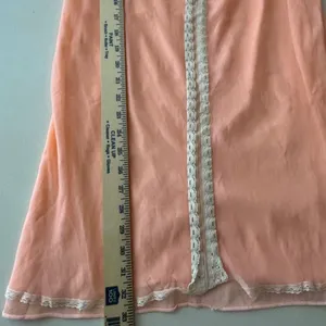 VTG THRASHED 50s 60s Peach Sheer Chiffon Nighty Coquette Grunge‎ Glam Babydoll thumbnail 10
