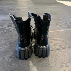 SheIn Black Latex Combat Boots w/ Platform thumbnail 5