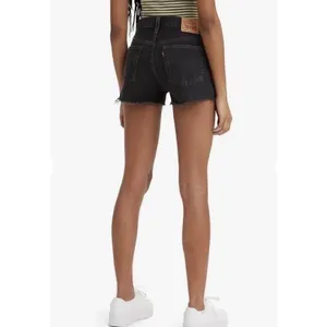 Levi's 501 Original Shorts Women 32 Black‎ Distressed High Rise Denim Cutoffs thumbnail 2