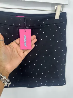 Edikted Black Rhinestone Mini Skirt Size Small Grunge New With Tags thumbnail 4