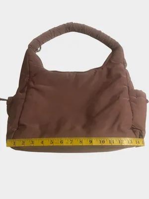 Bearpaw Puffer Shoulder Bag Dusty Mauve Rose Brown Nylon Hobo Tote thumbnail 6