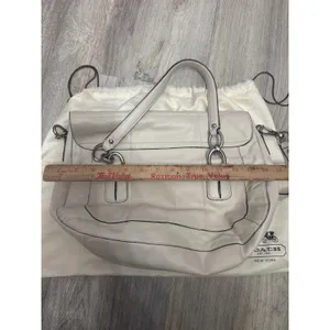 Coach‎ Kristin Off White Leather Flap Shoulder Bag Crossbody Silver Hardware thumbnail 9