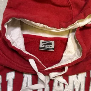 Stadium Athletics Vintage Alabama Crimson Tide Red and White Embroidered Hoodie Sweatshirt thumbnail 3