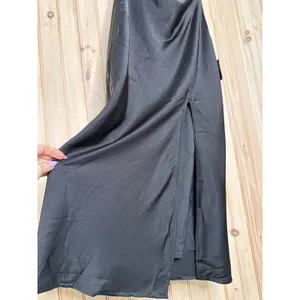 Lulus Beyond Classy Black Satin Halter Midi Dress Party Holiday Gala Extra Small thumbnail 5