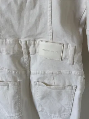 JONATHAN SIMKHAI STANDARD Poppy Puff-Sleeve Denim Mini Dress- White thumbnail 6