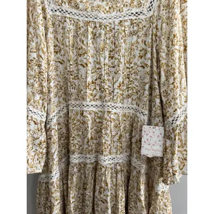 Free People Talk About It Tunic Top Ivory Combo Women's Size Medium‎ thumbnail 10