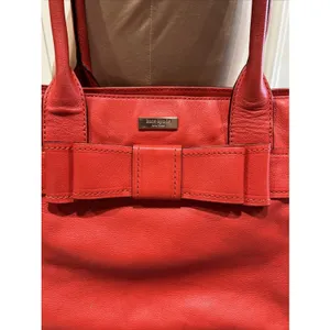 Kate Spade Elena‎ Villabella Orange Red Shoulder Bag Leather Handbag Bow Satchel thumbnail 2
