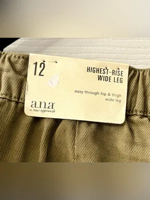 a.n.a Olive Wide-Leg Highest Rise Pants size 12 NWT thumbnail 3
