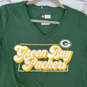 Green Bay Packers Women's Green and Yellow Graphic Top T Shirt SZ S/M Streetwear thumbnail 8