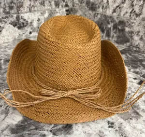 NWOT straw cowboy hat Brown thumbnail 2