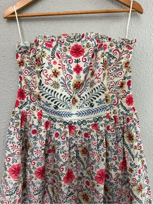 NWT Anthropologie Forever that Girl Rubble Tube Mini Dress Size XL Ivory Multi thumbnail 4