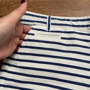Gap Blue White Striped Welt Pocket Linen Look Cotton Shorts Womens Size 2 thumbnail 4