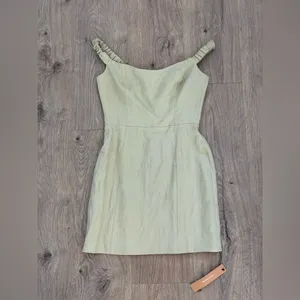 BRAND NEW Reformation Sawyer Linen Dress in Dry Herbs Green Size 2 thumbnail 4