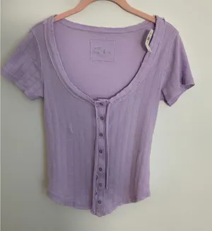 Aerie Lavendar Button up blouse NWT‎ size XS thumbnail 1