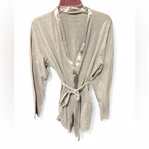 Motherhood Maternity heather grey nursing robe short top size large thumbnail 2