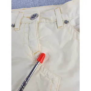 Vintage 90s y2k skirt Bebe‎ Butter Yellow mini micro rhinestone SZ 26 Waist 30" thumbnail 9