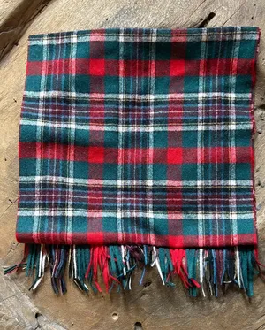 Vintage Pendleton Bruce of Kinnaird tartan plaid rectangular unisex wool scarf thumbnail 1