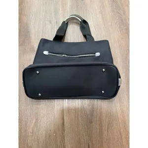 Versace Parfums Black Nylon Tote Bag Silver Hardware Shoulder Bag‎ Handbag thumbnail 4