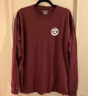 Champion Harvard University Long Sleeve Maroon Cotton Crewneck Tee Shirt XL thumbnail 1