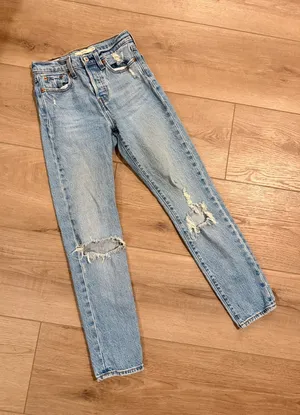 Levi Wedgie Women Classic Blue Distressed Women's Jeans thumbnail 1
