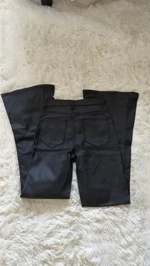 Edikted Leather Flare Pants Faux thumbnail 2