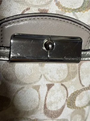 Coach Kristin Swing Bag Crossbody Sequin Signature white Brown thumbnail 4