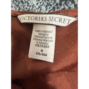 Victoria's Secret Camisole Womens Medium Rust Brown Checkerboard Jacquard Satin thumbnail 8
