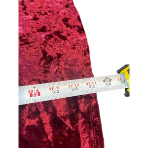 A Byer 90s Y2K Burgundy Crushed Velvet Black Tie Up Back V-neck Dress L Holiday thumbnail 14