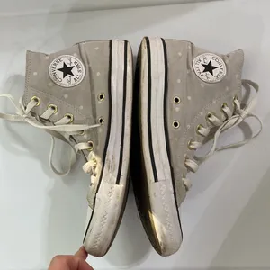 Converse All Star high top beige polka dot sneakers size 6 thumbnail 5