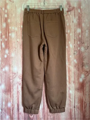 Halara Chestnut Brown High Rise Button Front Sweatpants Joggers Size XS thumbnail 7