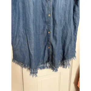 Workshop Woman Tencel Denim Shirt Dress Blue Frayed Hem Plus Size 2X NWT thumbnail 12