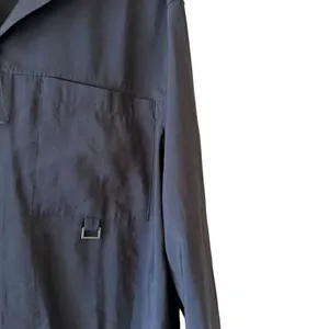 Zara Button Down Boxy Plain Black Long Sleeves Button Down Blouse SZ L #2574 thumbnail 4