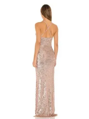 Retrofete Marie Dress In Rose Gold Size XS/S thumbnail 2