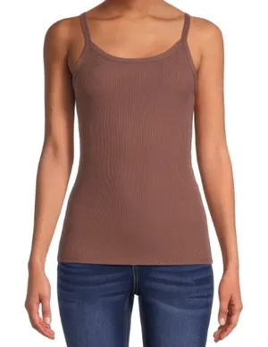 No Boundaries Women's Juniors Size Medium 7-9 Rib‎ Cami Top Hot Chocolate Brown thumbnail 1