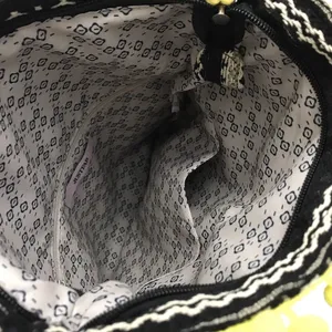 Just Fab Fold Over Bag Yellow Pom Pom Tassel‎ Trim Colorful Clutch Purse thumbnail 8